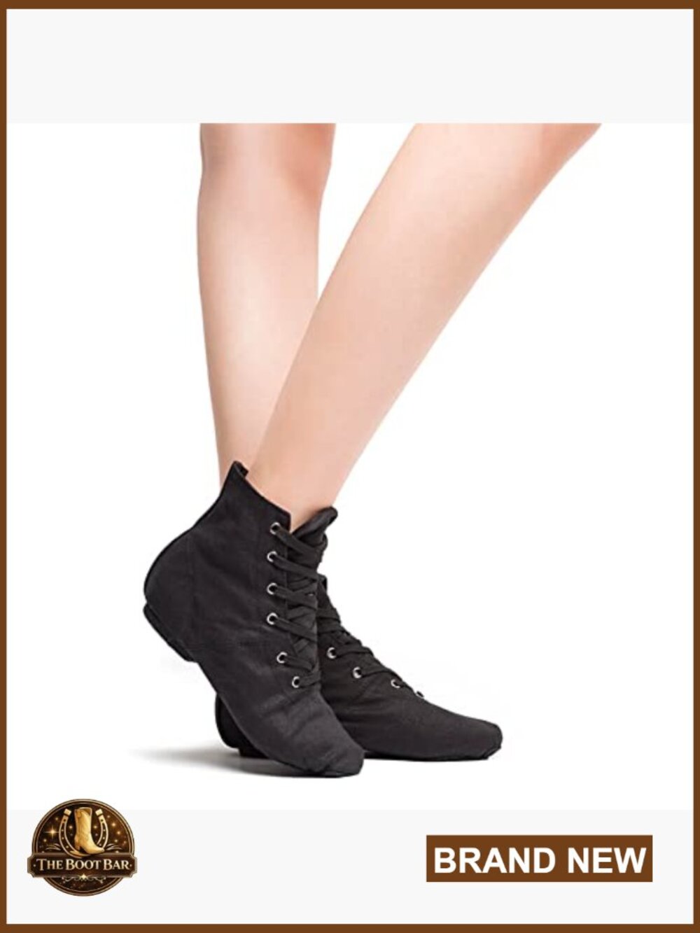 Women's Jazz Dance Boots Split Sole Ankle Boots Lace Up High Top Character Shoes - Picture 4 of 6